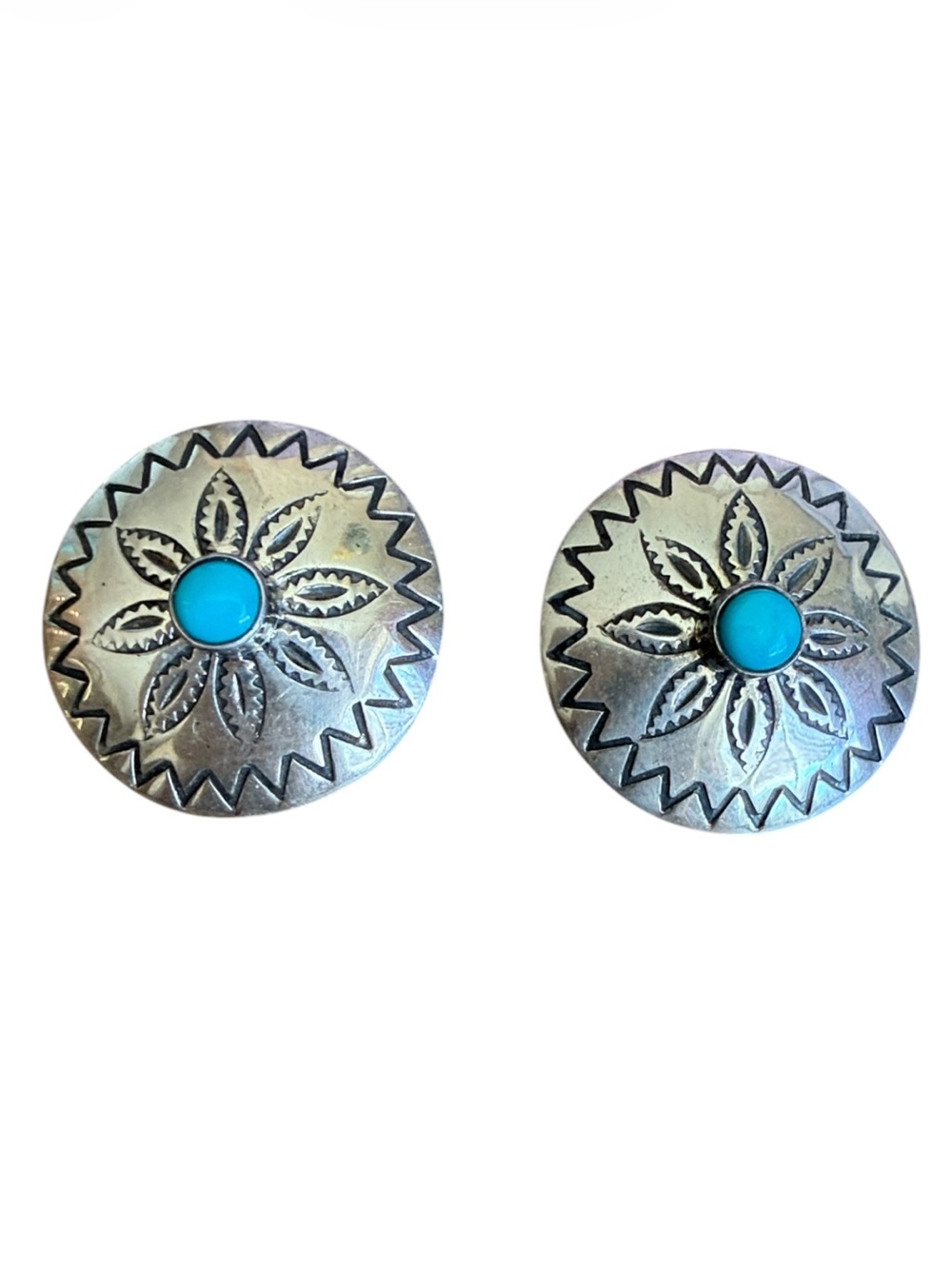 Vintage Navajo concho shield earrings